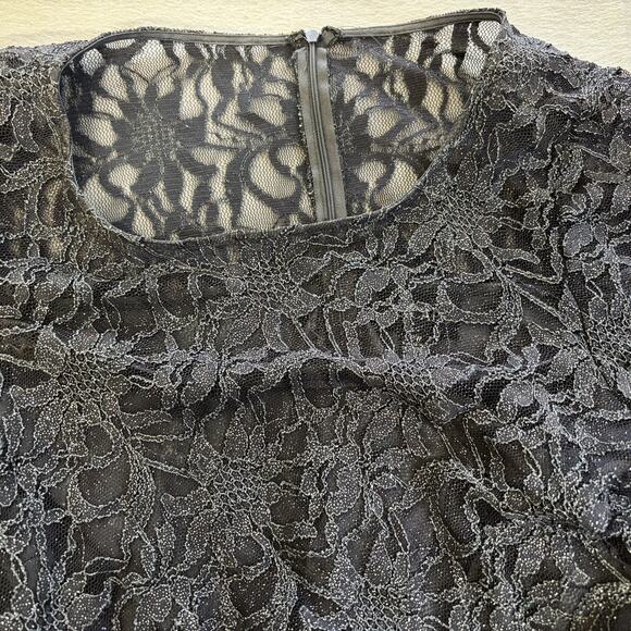 XSCAPE Full Length Dress Womens 18W Gray Lace Zip Lined Evening Gown Orig $300 - Picture 3 of 10